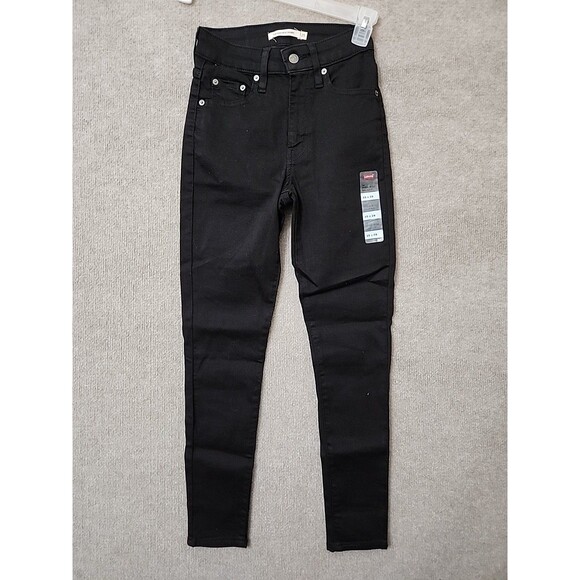 Levis 721 High Rise Skinny Jeans Womens 25 Black Stretch NWOT - Picture 1 of 10